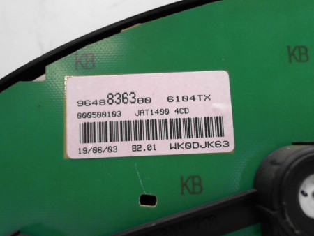 BLOC COMPTEURS PEUGEOT 206